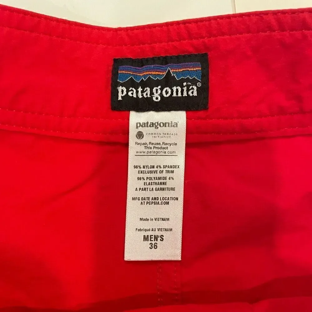 Patagonia Board Shorts Swim Trunks Size 36 Red Surf Beach